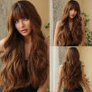 Peruca Wig 60cm | Cabelo Natural Feito a Mão - Castanho Médio / 60cm