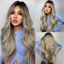 Peruca Wig 60cm | Cabelo Natural Feito a Mão - Loiro Acinzentado / 60cm